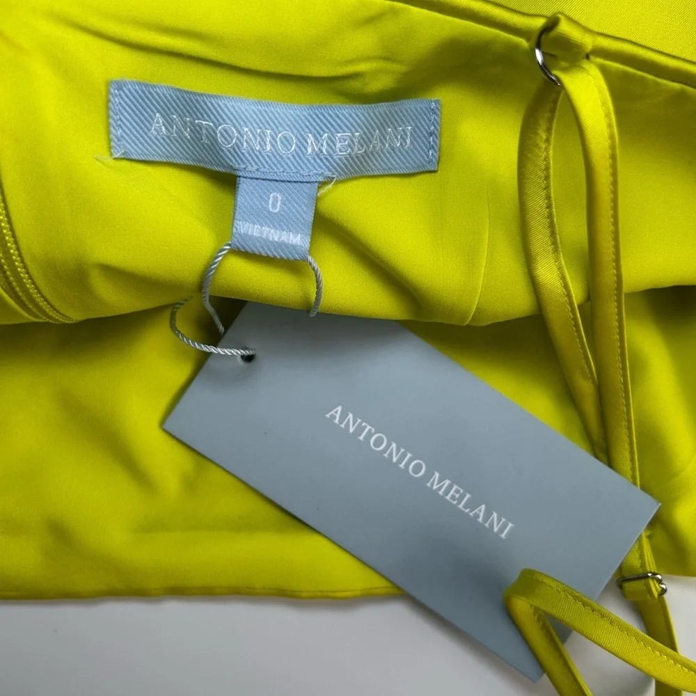ANTONIO MELANI Neon Yellow Satin Top size 0 (I) - Picture 7 of 8